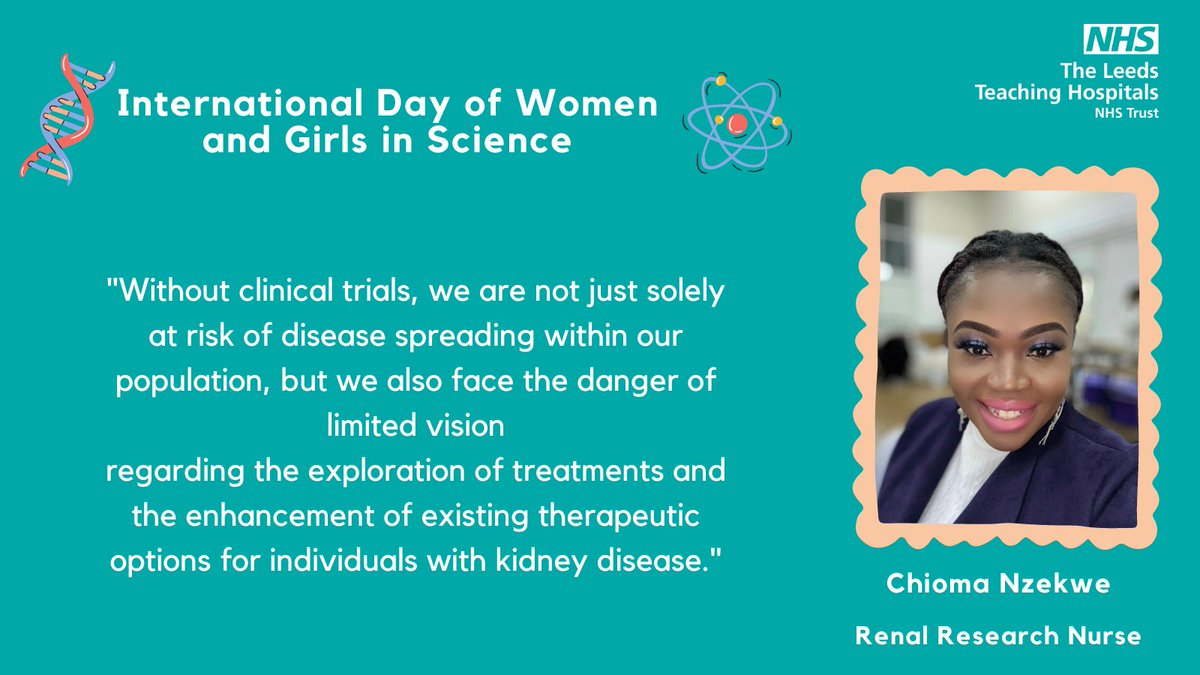 For #IDWGS2024, we met Chioma Nzekwe, Renal Research Nurse. 

She said 'Without clinical trials, we are not just solely at risk of disease spreading within our population, but we also face the danger of limited vision ...'.

Read 🔽 
#February11 #WomenLeadership #WomeninScience