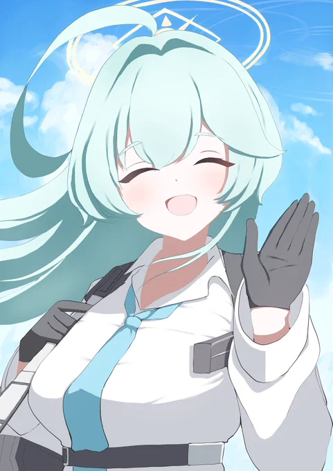 #ブルアカ  #ブルーアーカイブ 「ホシノちゃんおはよ〜。」 
