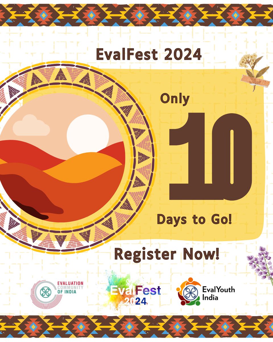 ECOI_India's tweet photo. Are you joining us at the biggest Evaluation Fest 2024?
EvalFest Registration Form - https://t.co/oqVCyZFkW3
@NDB_int @sambodhi @APEAeval @EvalYouth_India @unfpa_eval @of_isst @BMGFIndia @WFP @UNICEFIndia @porticusglobal @OutlineIndia #EvalFest2024 #Evalfest https://t.co/fNwn3rrXXd