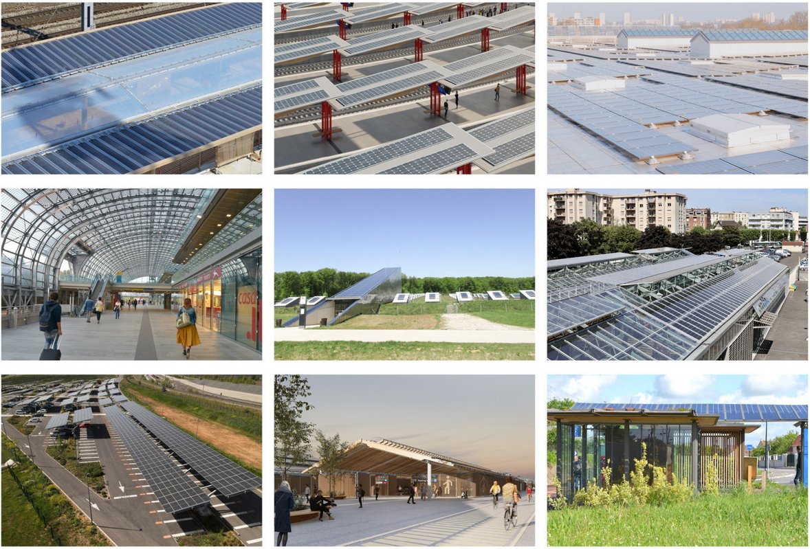 Je découvre le concept de « ferrovoltaïque » 💚 inventé par <a href="/AREPGroup/">AREP</a> pour son action de R&amp;D qui crée des solutions nouvelles pour déployer du solaire dans le contexte exigeant de la production ferroviaire 👏
arep.fr/arep-x-solaire/