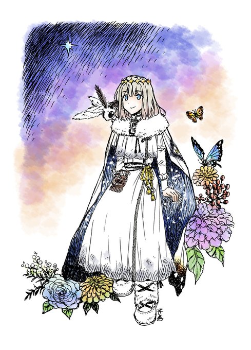 「cloak white hair」 illustration images(Latest)｜4pages