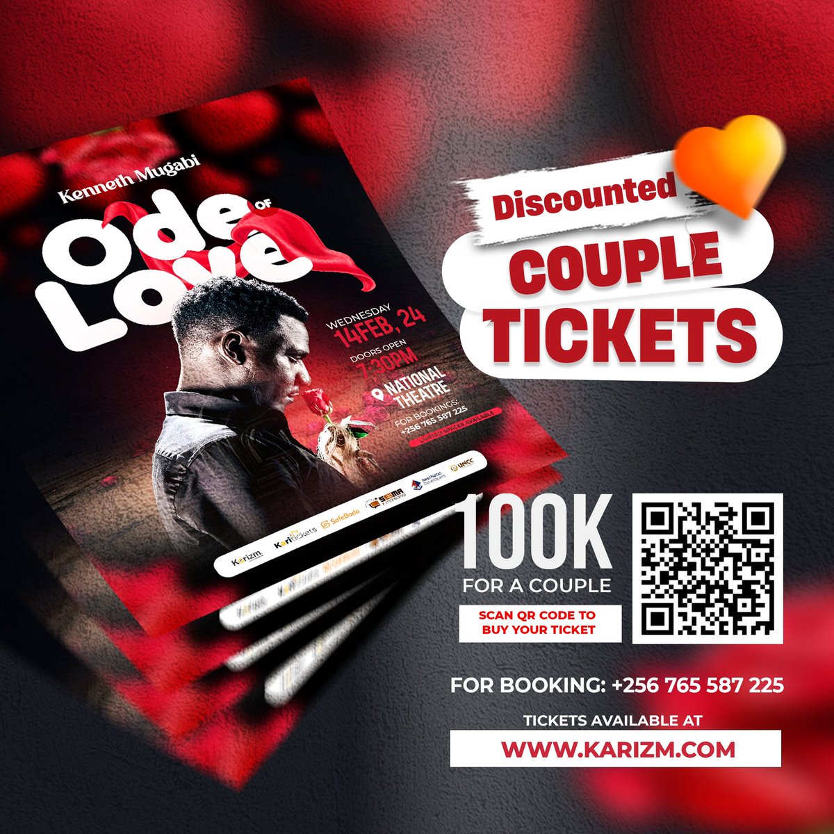 kennethmugabi's tweet photo. It Is A Good Sunday For #ValentinesDay Discount Especially For “Couples Only”! As You Know National Theatre Has Limited Seats!

Book Now:- https://t.co/qNVkv9Cosg

#OdeOfLove #NationalTheatre #KennethMugabi https://t.co/Y77cvDv4Z3