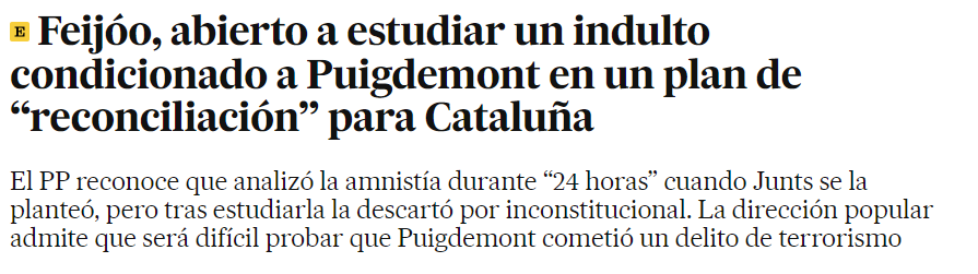 El PP les hubiera dado la amnistía y los indultos, pero necesitaban los votos de VOX. Ahora ya no es terrorismo.

Las manifestaciones del PP e insultos en Ferraz, las acusaciones en el Parlamento y en los medios de comunicación: TODO MENTIRA.

#LaGranMentiraDeFeijóo
