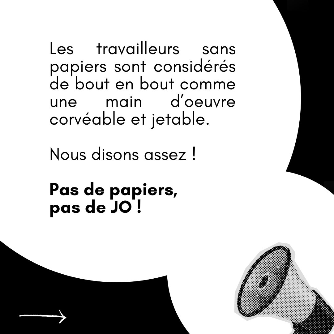 gilets_noirs's tweet photo. 🔴 PAS DE PAPIERS, PAS DE JO 🔴 @adidasarena ne nous a pas invité à son inauguration, pourtant, c’est nous qui l’ avons construit.

On est là aujourd’hui pour faire respecter nos droits et que tous les invités des #JO et du #GrandParis nous entendent ! https://t.co/rWXdm6TiP3