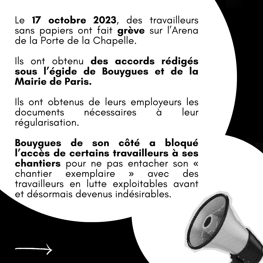 gilets_noirs's tweet photo. 🔴 PAS DE PAPIERS, PAS DE JO 🔴 @adidasarena ne nous a pas invité à son inauguration, pourtant, c’est nous qui l’ avons construit.

On est là aujourd’hui pour faire respecter nos droits et que tous les invités des #JO et du #GrandParis nous entendent ! https://t.co/rWXdm6TiP3