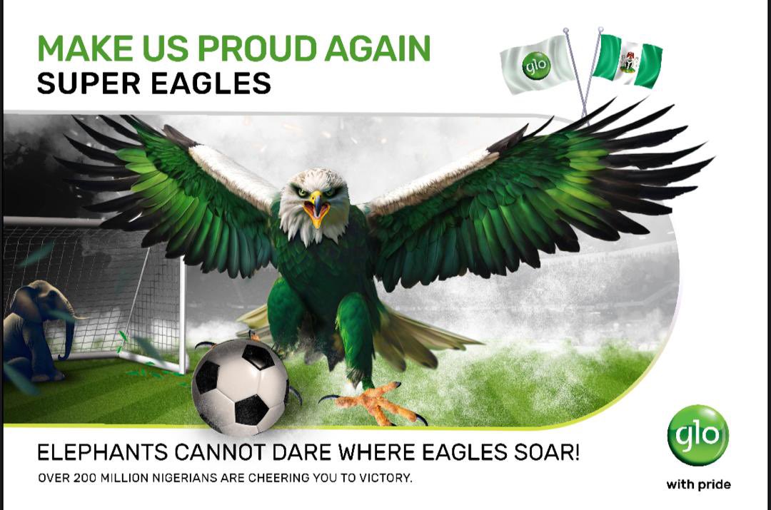 The D-Day is here!⚽️🏆 Over 200M Nigerians are solidly behind you, go make us proud🪽 #GloSports