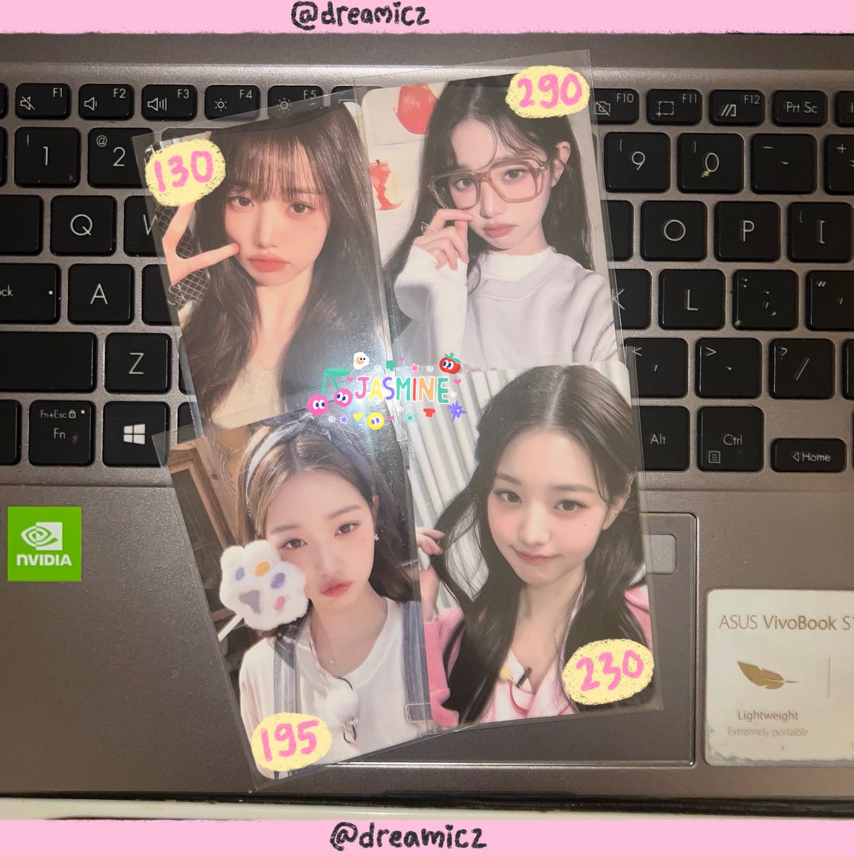 want to sell | wts ina

ive wonyoung photocard 🦢
౨ৎ loved ive
౨ৎ ldsw 2.0
౨ৎ beatroad i am
౨ৎ namil i am

take all only, keep event with dp max 25.2 ♡
price inc pack, exc adm 🍊 5%

🔖 wony pc lfb nerd br paw pajama