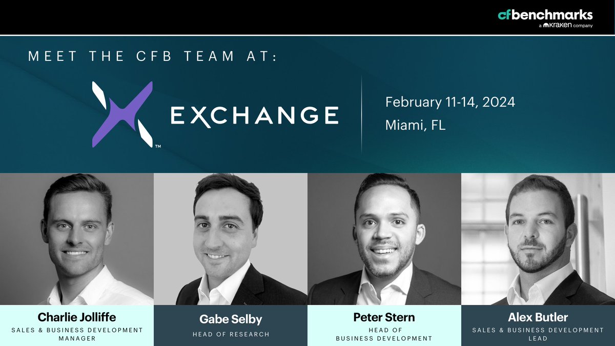 Just a few hours to go until the start of this years @exchangeETF, and at  the time of writing, the CME CF Bitcoin Reference Rate, New York Variant  (BRRNY) is heading towards