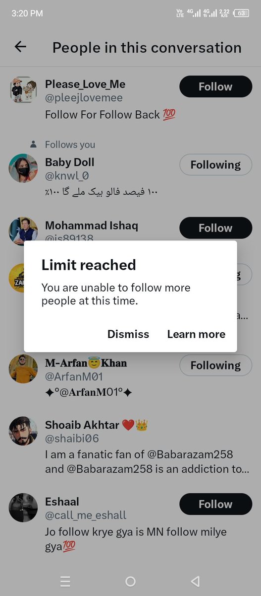 ShoaibAkhtarhu's tweet photo. Ye limit jub khtm ho gi usk bad sbko follow back mil jye ga guys ❤️🫠
#limitreached https://t.co/xhEVJeRBiM