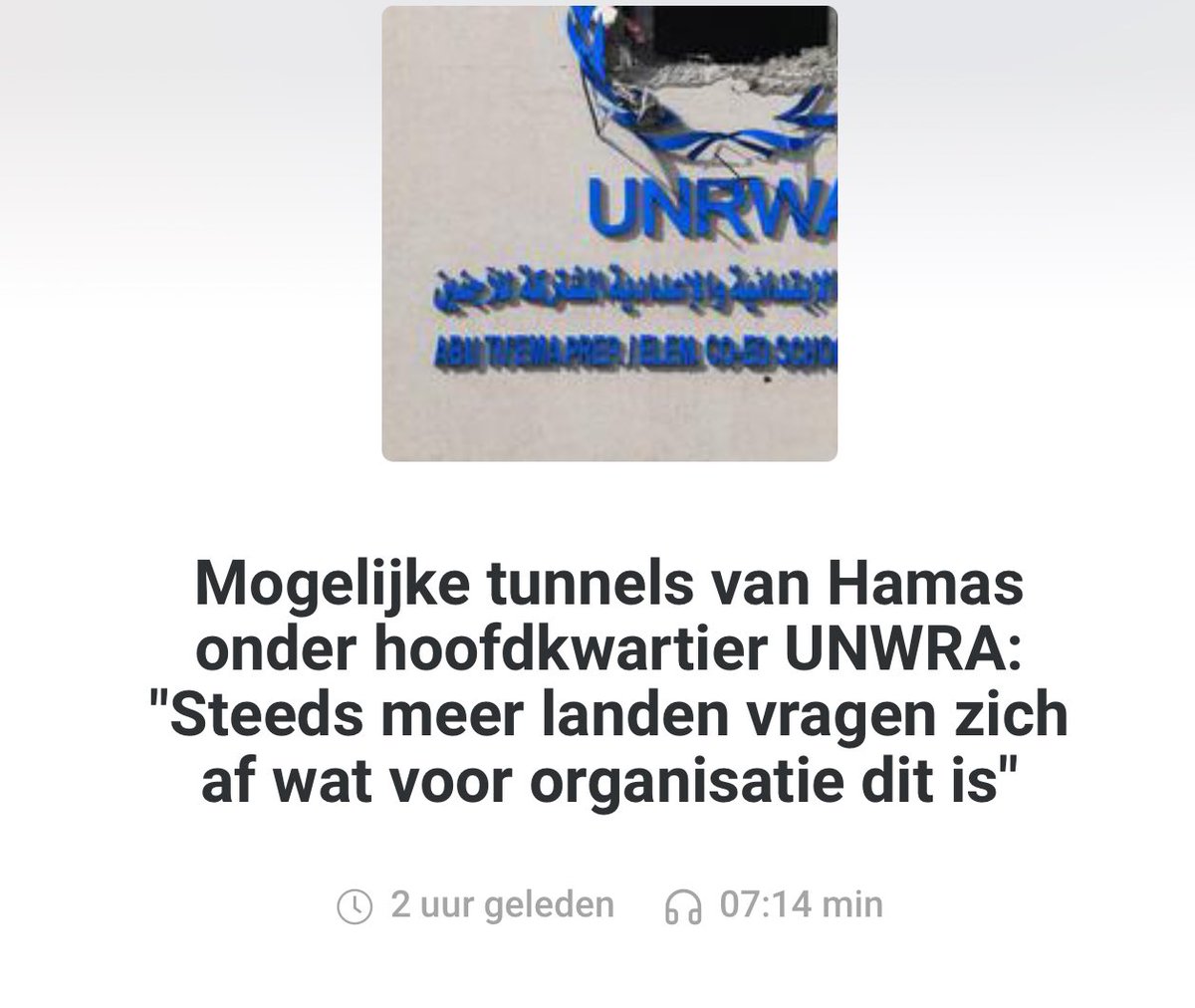 Assita_Kanko's tweet photo. UNRWA is not a solution, it's part of the problem. It has become a Hamas base for terrorism. Don't stop funding UNRWA later, but now. Other agencies or an international humanitarian coalition can take over UNRWA's official functions pending further investigation. This agency is a tool for terrorists and destroys what serious UN agencies are trying to achieve. To succeed in dismantling Hamas, we must also put an end to UNRWA's complicity. 
The Palestinians need aid. Supporting terrorism is not aid. On the contrary, it digs a bigger grave for humanity. 

#DeOchtend #UNRWA