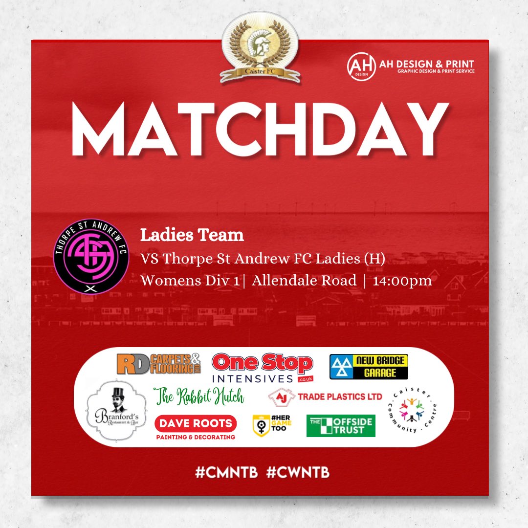 ⚪️🔴 || MATCHDAY || 🔴⚪️ The venue for the ladies game has been rearranged due to a waterlogged pitch, The Allendale is where the match will now be played! #CMNTB || #CWNTB