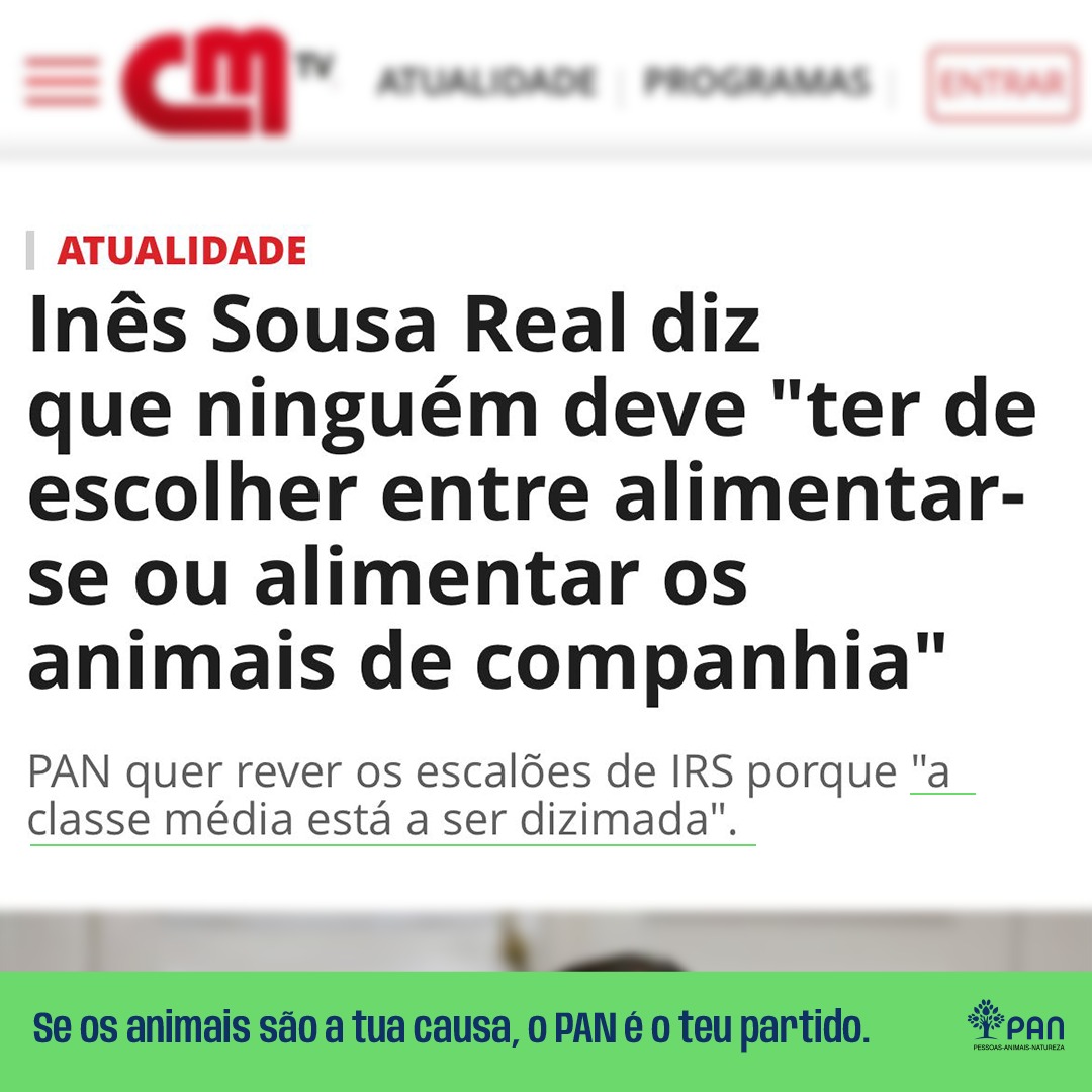 📢 Queremos rever os escalões de IRS porque a classe média está a ser dizimada, queremos reduzir o IVA nos serviços médico-veterinários, os únicos serviços médicos taxados com IVA e um dos fatores para a falta de cuidados e potencial abandono de animais.