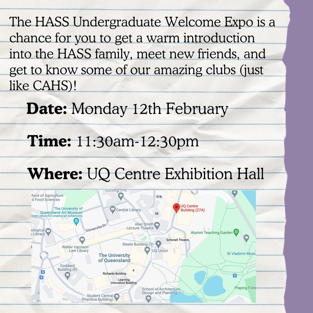 It’s Sunday, and that means it’s nearly time for the 2024 HASS Undergraduate Welcome Expo (whew! what a mouthful). Come along to the expo to make some new friends, learn all about the HASS faculty, and see some amazing society &amp; university rep stalls.