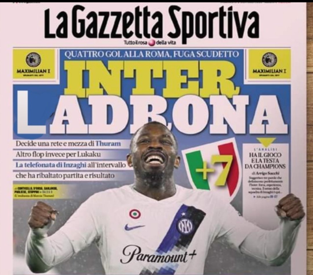 giuseppesiragu1's tweet photo. GIUSTO FINALMENTE IMPECCABILE LA @Gazzetta_lt
#cacchetta🤡
#dello
#sporc 🤡
#RomaInter https://t.co/CV9477bNsq
