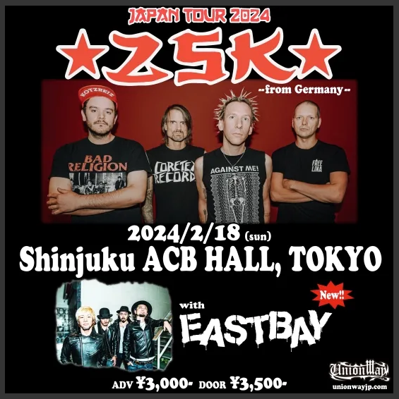 JAD_MiLa's tweet photo. @ZSKberlin 18.02.2024 Shinjuku ACB HALL, Tokyo
ZSK +
EASTBAY @eastbayjp https://t.co/QYaazAKMut