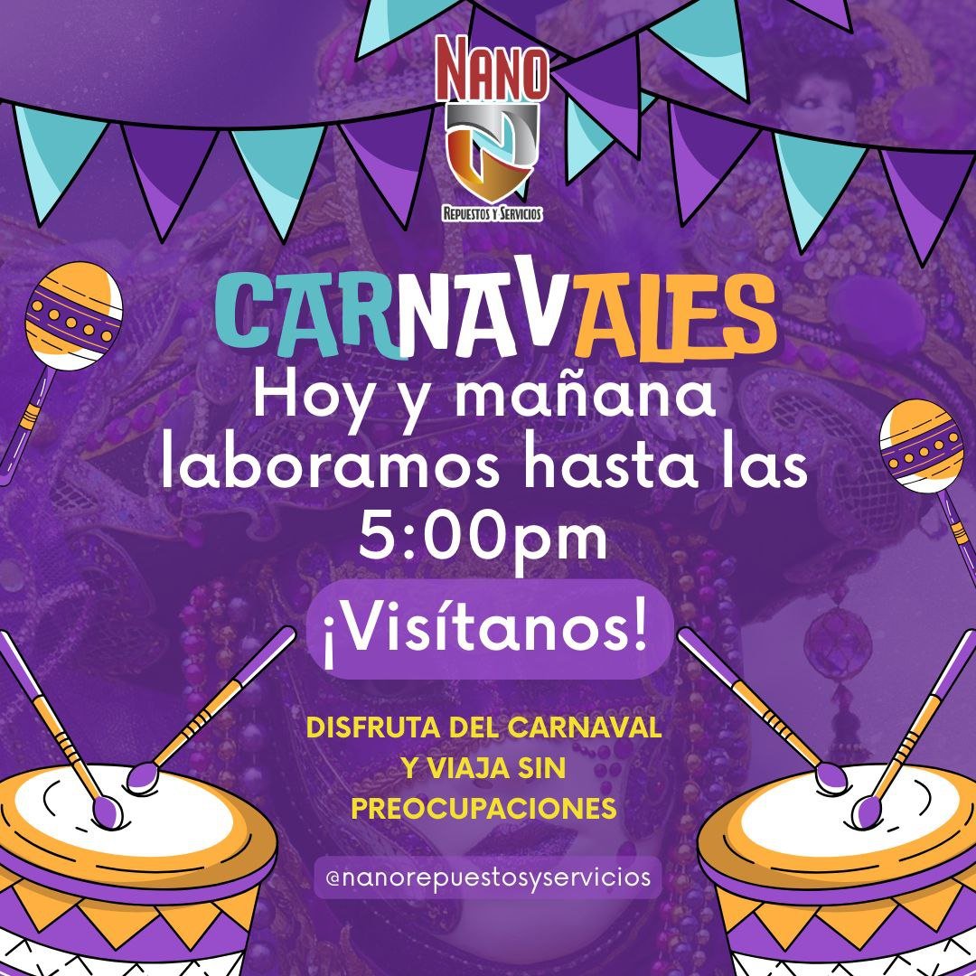 Nano_rys's tweet photo. Estaremos activos estos carnavales para brindar el mejor servicio. 💪

📍Estamos ubicados, en la Avenida Don Pepe Rojas al lado del terminal de pasajeros, Centro Comercial El Diamante. 
 📱Contacto
▫️04147437200
#Repuestos #LosMejores #Calidad #SiguemeYTeSigo https://t.co/et9skO3V03