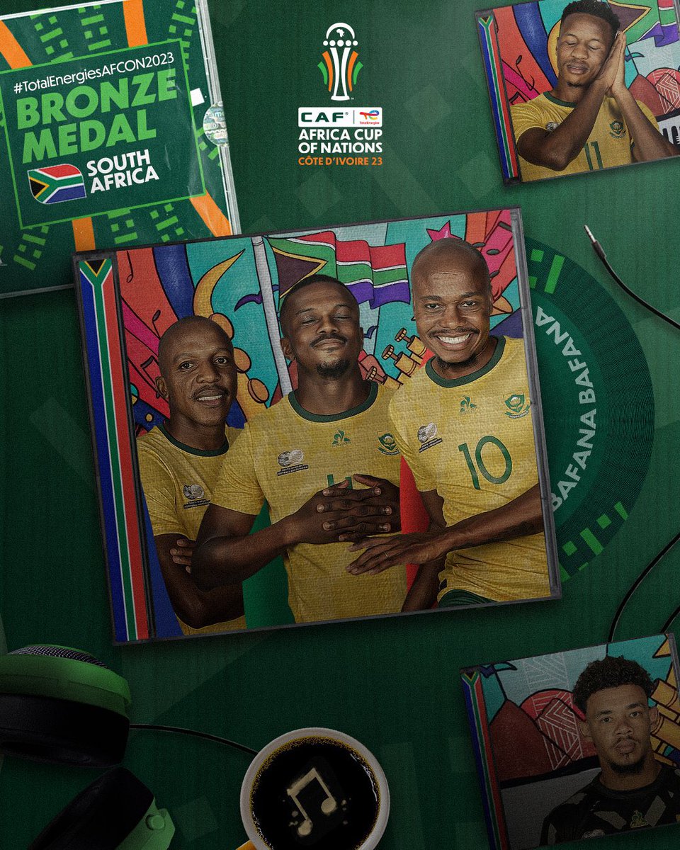 Five clean sheets and a 3rd🥉place finish for Bafana Bafana at #AFCON2023- a phenomenal achievement for a team that didn’t figure in many predictions prior to the tournament. v 🇳🇦 Namibia 4-0 v 🇹🇳 Tunisia 0-0 v 🇲🇦 Morocco 2-0 v 🇨🇻 Cape Verde 0-0 [2-1] v 🇨🇩 DRC 0-0 [6-5]