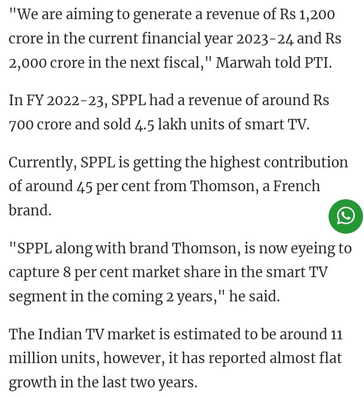 sachuthanantha's tweet photo. Sppl is planing to produce more TV's in 24 and to reach the Market value of 2C before 24 
In 22-23 they sold around 4.5l unit to TV's
@avneetmarwah 
#spplqledscam #qledtvscam #qledscam 
@A2D_Army
 @GoI_MeitY https://t.co/jBx1csPCEv