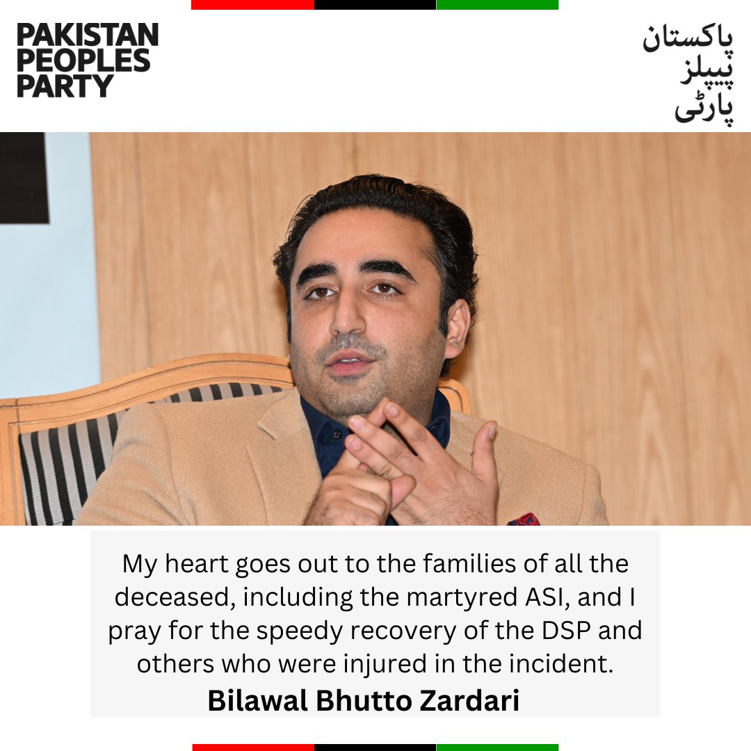 MediaCellPPP's tweet photo. Chairman Pakistan People's Party @BBhuttoZardari strongly condemns the firing incident in Larkana district and expressed grief over the killings of six people, including an ASI of Mahotta police station.

Read More: https://t.co/K9jUo0AmLJ https://t.co/0RUEM6Mmw1