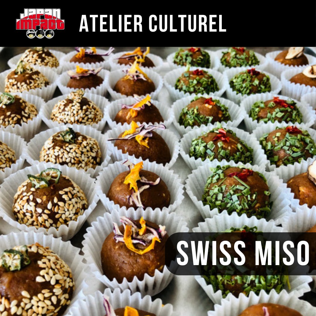 Découvrez à Japan Impact la fabrication de boules de miso bio lors de l'atelier de Swiss Miso. Repartez avec votre création pour une soupe miso maison instantanée! 🍲 Visitez aussi le stand de Swiss Miso à Japan Impact pour pleins de produits et condiments divers à base de miso!