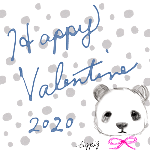 【バレンタイン】Happy Valentine 2020 の筆記体のペン風の手書き文字とパンダの顔のイラストとドットの背景 のwebデザイン素材500×500pix
tigpig.com/archives/33656