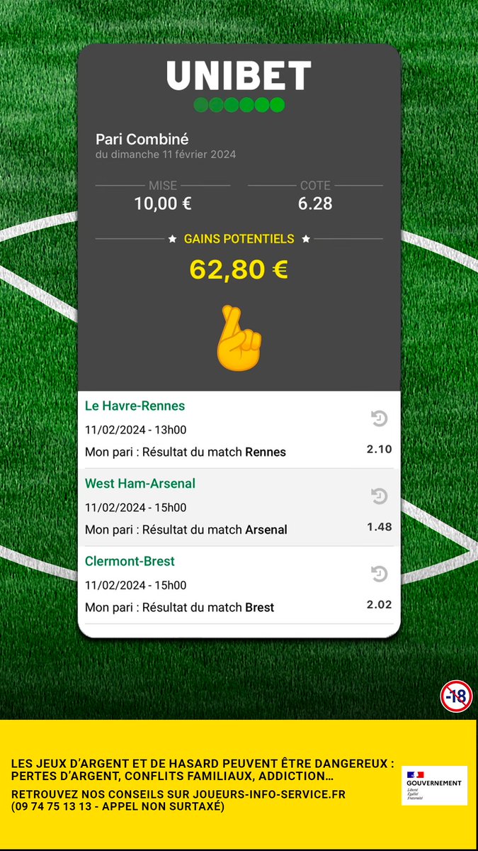 UnibetFrance's tweet photo. Un petit combi pour lancer l'aprèm 🔥

Les gains à l'un d'entre vous en RT si ça ne passe pas ❌ https://t.co/iFmYbo8IDF