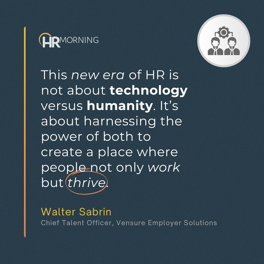 It's not about technology vs. humanity. It's about finding harmony between them. Walter Sabrin of Vensure Employer Solutions dives deep into the developing new era of HR here: rfr.bz/t9jbl3c