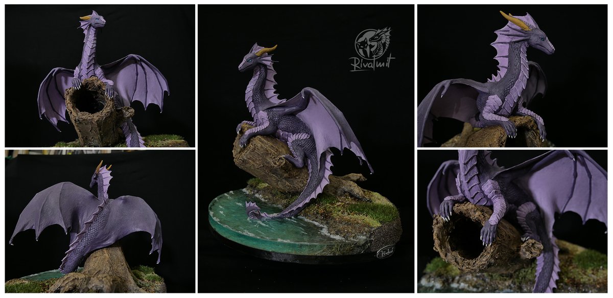 And finished! with some more detailing of the water to add texturing

This dragon sure knows how to enjoy life, relaxing under the sun :)

<a href="/Harokti/">Harokt</a> 
#art #commission #dragon