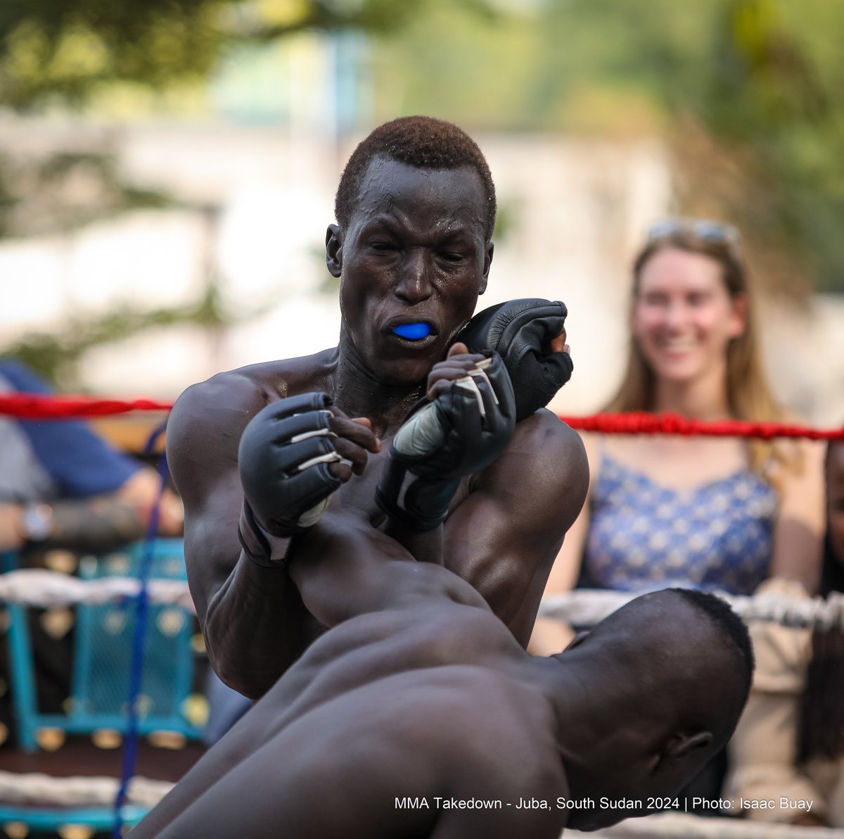 isaac_buay's tweet photo. 📸 #SouthSudanMMA Champions exhibited remarkable skill in a rigorous takedown, highlighting their grappling proficiency in prep for the 13th #AfricanGames in Accra, Ghana this March. Anticipate a remarkable showcase of South Sudan's martial arts prowess on the continental stage https://t.co/trlueZObM2