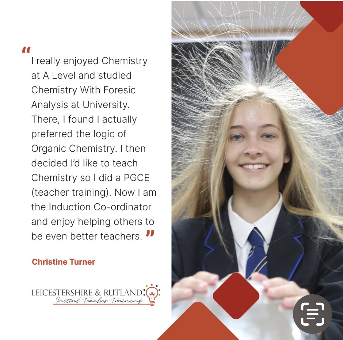 _LRITT's tweet photo. It’s International Day of Women and Girls in Science. Not sure about training to teach? Take a look at Christine’s story
#STEM #InternationalDayofWomenandGirlsinScience #TrainToTeach https://t.co/Ow5AnWnPgt