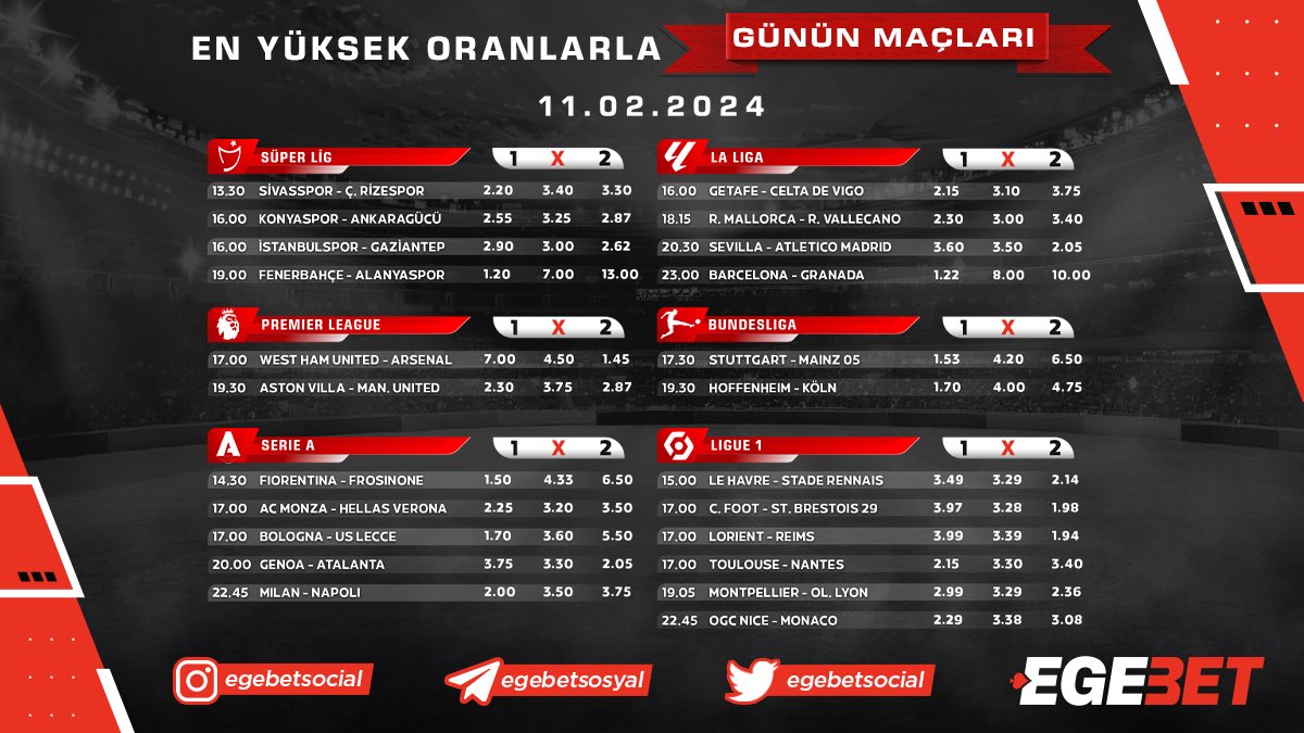 egebetsocial's tweet photo. ⚡️ EGEBET'TE GÜNÜN FUTBOL MAÇLARI ‼️

❤‍ EN YÜKSEK ORANLAR 🙂

🤯 EN HEYCANLI MAÇLARLA 👨‍💻

😉 LİMİTSİZ BAHİSLERİN TEK ADRESİ ⭐️

⚡️ EGEBET KAZANCIN MERKEZİ 👑

🏘 Güncel Giriş - https://t.co/T5HRomCY5I https://t.co/xVbocG9uDI