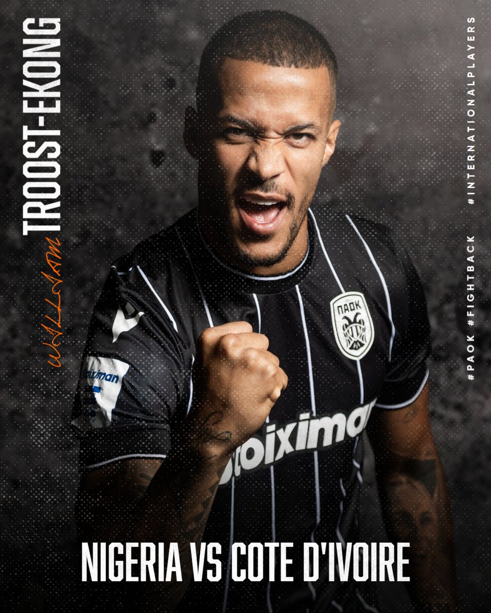 #InternationalPlayers Today is the day! Good luck <a href="/WTroostEkong/">William Troost-Ekong (M.O.N)</a>! #PAOKFamily #Afcon2023 #NGRCIV
