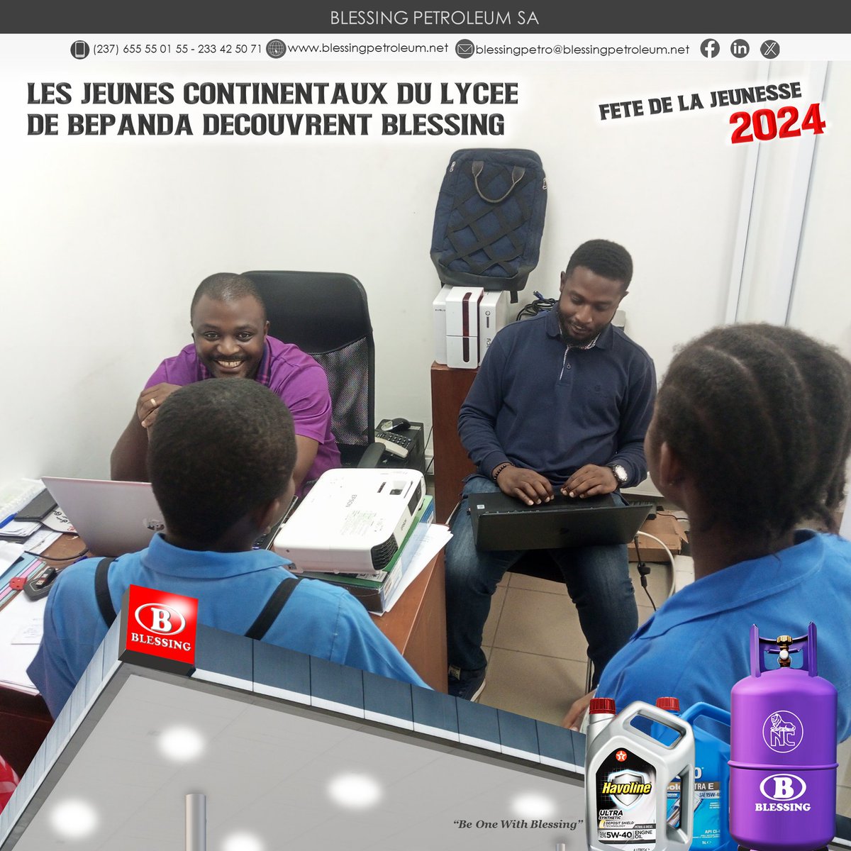 Blessingcmr's tweet photo. LE DÉVELOPPEMENT ÉCONOMIQUE DU CONTINENT🇨🇲 COMMENCE PAR LE REVE ET L'AMBITION DE LA JEUNESSE🤔💡✨
Blessing Petroleum a contribué à la mise en lumière de ce rêve grâce à la visite d'entreprise offerte aux élèves du Lycée de Bépanda.
#BeOneWithBlessing
#newchapternewenergy https://t.co/S2TH6LmK7Y