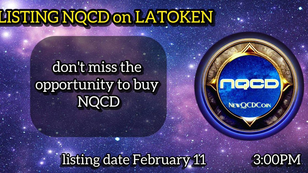 "🚀Get ready for takeoff! Less than 3 hours left before the initial trading with the NQCD token begins - a unique destiny for everyone else. Don't miss the chance to become part of the revolution in the financial world! Buy NQCD now and hold it - because that's the only way you