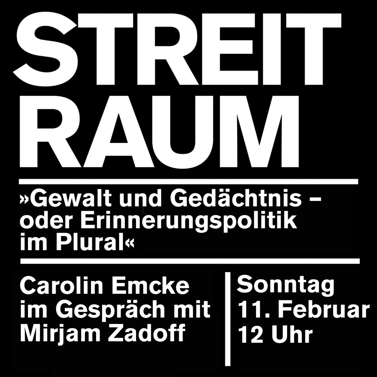 Jetzt live 🔴 #Streitraum mit @C_Emcke und @MirjamZadoff youtube.com/live/FwTQj2vXA…