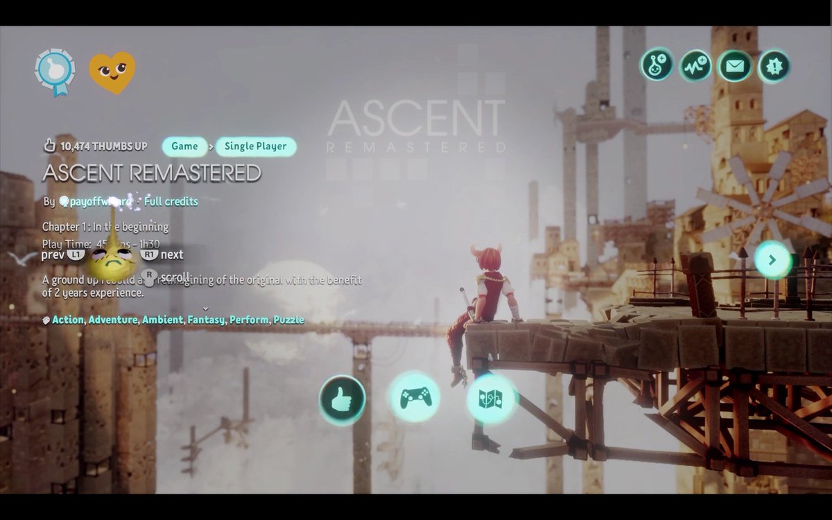 matthewhenzel's tweet photo. The best of Dreams - ASCENT REMASTERED.. by @PayOffWizardPS4 A very nice looking #Dreams game. If you're a fan of JAPAN Studio/Team Ico's games, you'll be right at home with this. Check it out!
https://t.co/F6wg115muS
#MadeInDreams #PS4 #PS5 @mediamolecule #VideoGameObsessionCom https://t.co/7wy1zddfLE