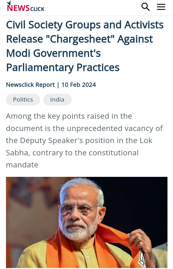 tanmoyofc's tweet photo. • Absence of a Deputy Speaker in the Lok Sabha
• Minimal Parliamentary Sittings
• Reliance on Ordinances
• Insufficient Discussion on Crucial Bills

Civil Society Groups and Activists have issued a scathing "chargesheet" against the #ModiGovernment.

#FarmersProtest2024 https://t.co/1L5GsEJ1ci