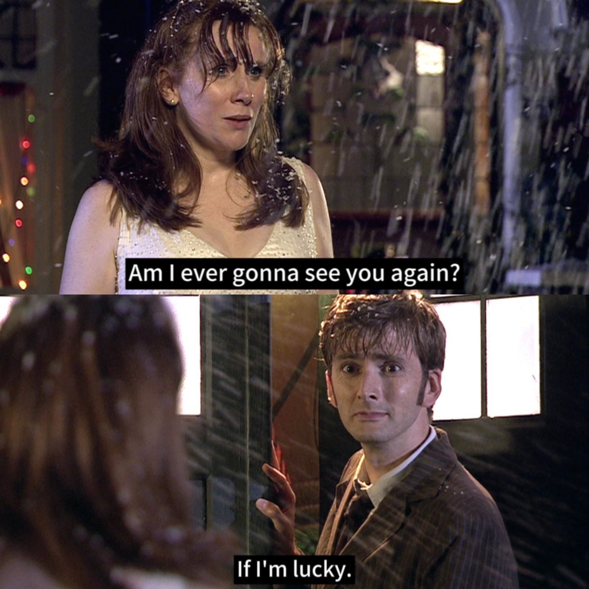 “If I’m lucky.” ❤️
#DoctorWho #10thDoctor #DavidTennant #DonnaNoble #CatherineTate