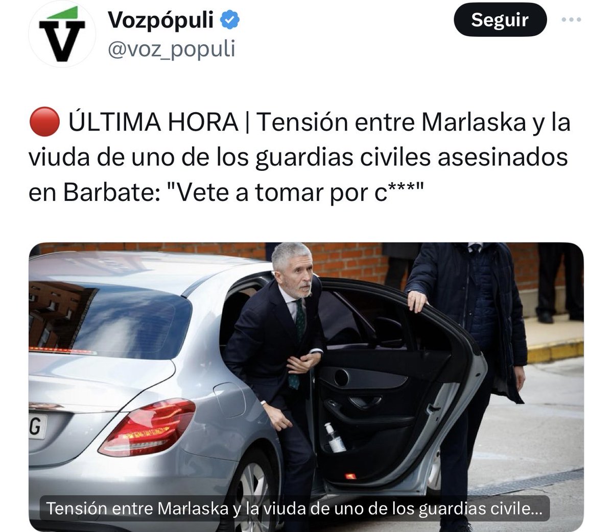 Si estas de acuerdo con la viuda del Guardia Civil fallecido, levanta la mano 🤚🏻