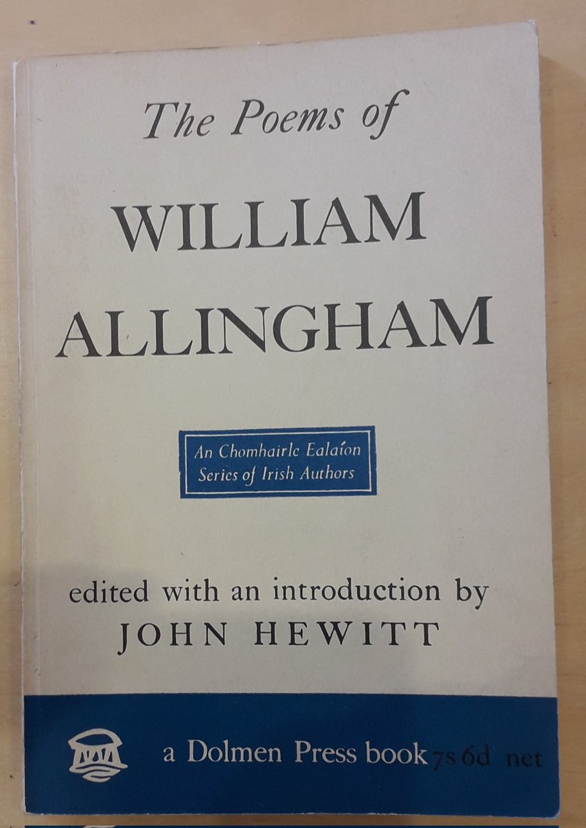 Alongside his own poetry, John Hewitt was an advocate for a tradition of Northern poets. His edition of the poems of William Allingham is also worth looking out. Hewitt described Allingham as 'one of the most civilised of Irishmen'.