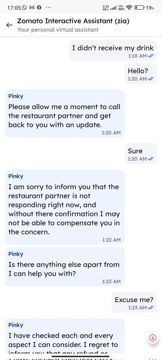 Gosu025's tweet photo. @zomato , So if I steal something and later I don't pick the call from the Police Station, do I get immunity too? I mean, NO RESPONSE. NO ACCOUNTABILITY. Right? 
@zomatocare https://t.co/BU4YeUGHQT