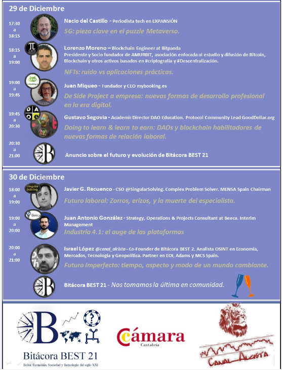 BitacoraBolsa's tweet photo. De los primeros en hablar de Tecnofeudalismo fuimos @ScapeTheMatrix y un servidor, en aquel #jDES2021 en el que tb participó @adsuara
Ojito al cartel, que fue descomunal. https://t.co/VzSsgKenY7