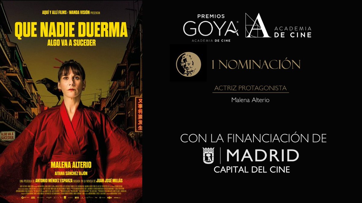 madridcitybrand's tweet photo. 📷 ¡Enhorabuena a Que Nadie Duerma, Cerrar los ojos y a Aunque es de Noche por los @PremiosGoya a Mejor Actriz Protagonista, Mejor Actor de Reparto y Mejor Cortometraje de Ficción! https://t.co/lf0VrCwhI5