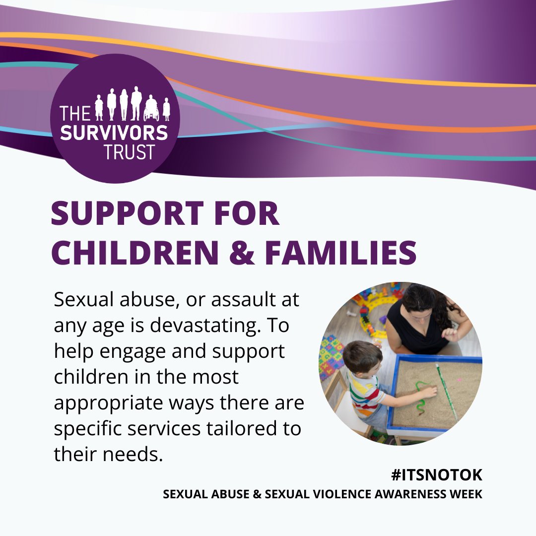 Specialist support for children is vital to allow them to explore the thoughts and feelings associated with their traumatic experiences in a safe and supportive environment. #ItsNotOk #SASVAW24