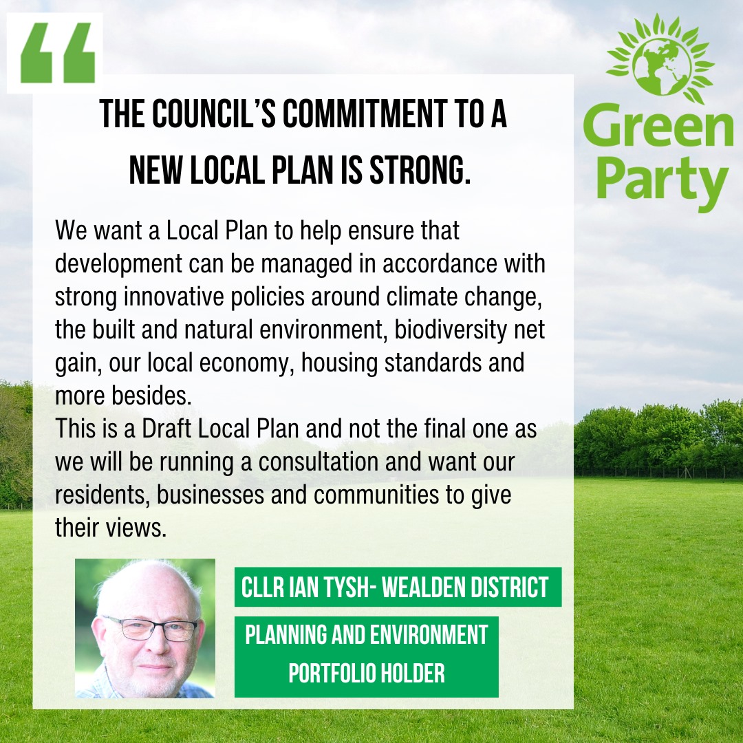 wealdengp's tweet photo. "We want a Local Plan to ensure that development can be managed". Green District Cllr for Maresfield, Ian Tysh. 
After many many weeks of work, Wealden's draft local plan was approved in a Full Council meeting on Thursday.
@wealdendistrict @TheGreenParty https://t.co/qYTpqkziqT