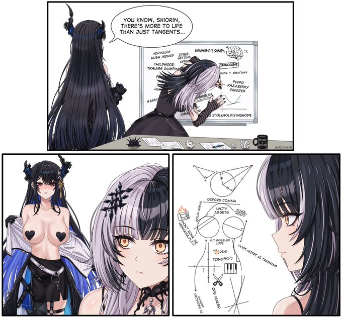 "Oh! Oh! Speaking of huge melons, Rissa. This one time during little Shiori's birthday, instead of a clown, my parents accidentally hired a--" <trauma dumps>
#ShiorinSketch #RavenCrafts 