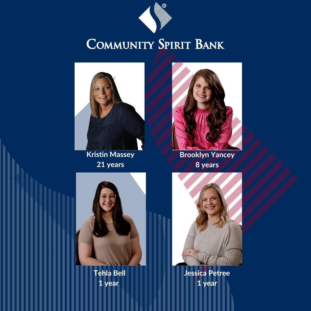 CSB would like to wish these team members a Happy Anniversary this month! Please join us in celebrating these outstanding Community Bankers! 👏🏻⁠ communityspirit.bank/about-us/our-t… #JanuaryAnniversaries #TeamCSB