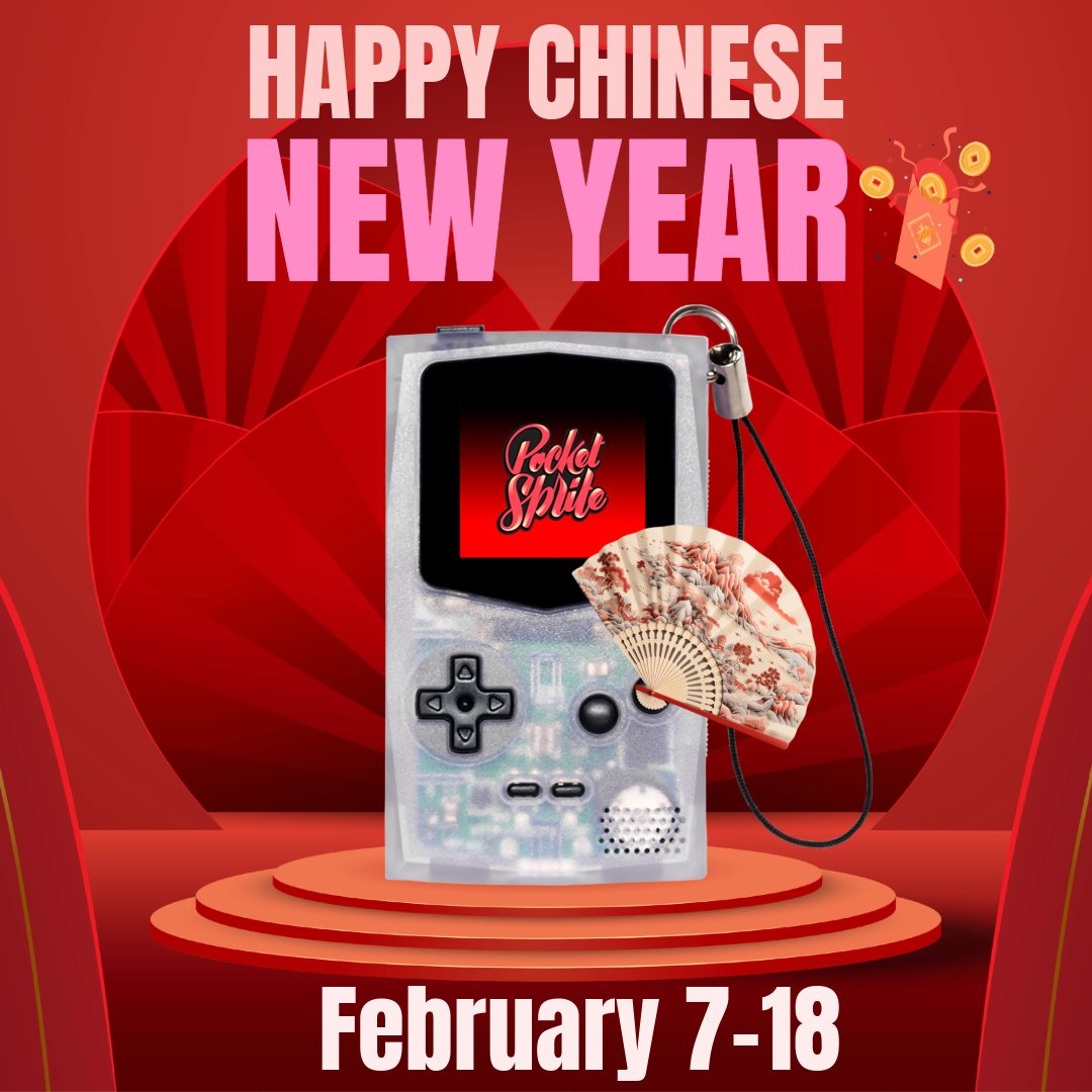 pocket_sprite's tweet photo. 🧧Gong Xi Fa Cai! Wishing you prosperity &amp; joy in the Dragon year!  🐉 Grab your Pocketsprite before they're gone! 
shop at  👉 https://t.co/B8hR3iUSRh
#pocketsprite #retrogaming #GamingDevice #GameBoyColor #GBC #HandheldGaming #CNY https://t.co/UBAh1D4nHs