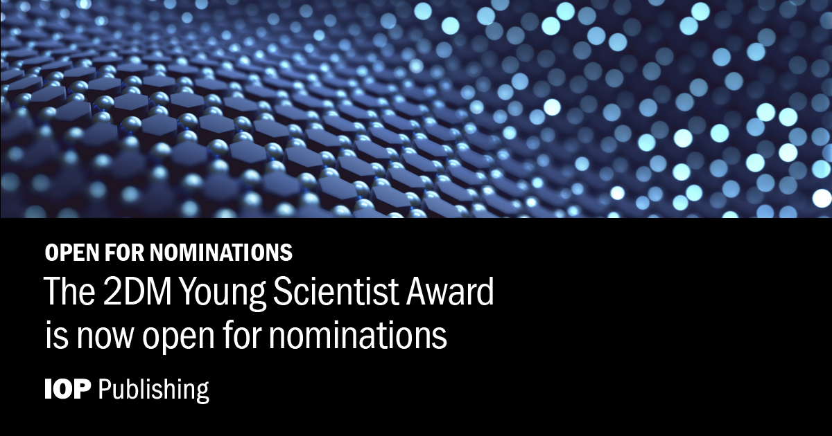 IOPPublishing's tweet photo. Does your research focus on two-dimensional materials?

Nominations are now open for the #2DMaterials Young Scientist Award! 

Apply before 29 February 2024 for your chance to win 👇
https://t.co/dDT6ve6uoG https://t.co/FPwTuACUzS