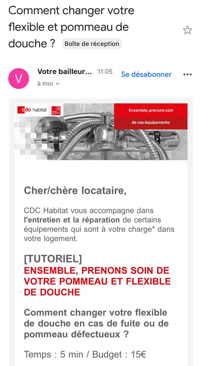 78190trappes's tweet photo. Bravo à @CdcHabitat pour leur tutoriel sur l'entretien du pommeau de douche et des flexibles! Qui aurait pensé qu'ils étaient des experts en maintenance... pendant que leur propre réseau d'eau ressemble à un désastre! Priorités bien placées, vraiment. 👏🚰 https://t.co/bMz9UcwN3M